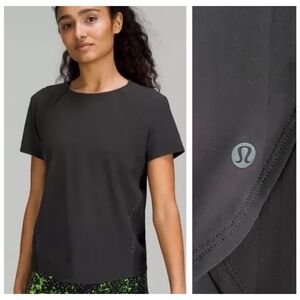 Lululemon Lightweight Stretch Running Short Sleeve Shirt Black 4